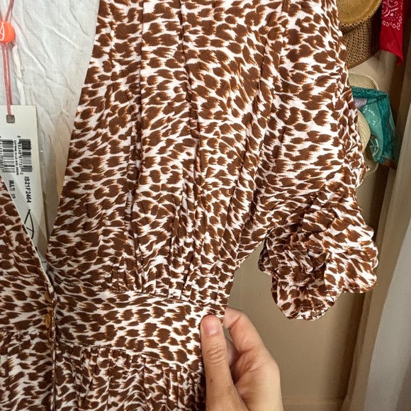 NWT MINKPINK Brown Leopard High Low Dress - Picture 5 of 12